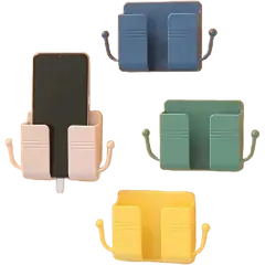 Mobile Phone Charging Hanging Holder Multifunction Wall Mounted Plug Bracket Remote Control Mounted Storage Box - Rokomari product