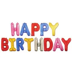 Happy Birthday Foil Balloon Banner Big Size Letter Multicolor-1pack - Rokomari product