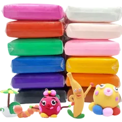 Diy Light Clay Super Colourful Non - Toxic, Multi Colour - 12 Pc - Rokomari