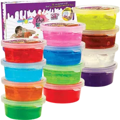 Kids Crystal Clay Slime Toys Children Educational Creative Handmade DIY Toys - 12 Pcs - Rokomari product