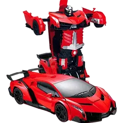 1: 12 remote control deformation simulation vehicle, New Transformation Car Toy Lamborghini Car Robot for Kids, RC Car One Button Transforms into Robot, Remote Control Transforming Robot for boy girl kids - Rokomari