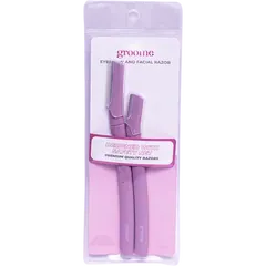 Groome Eyebrow and Facial Razor Pack of 2 Pcs ( Light Purple) - Rokomari product