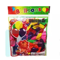 100 Pcs Balloons Assorted Colors for Birthday Party - Rokomari